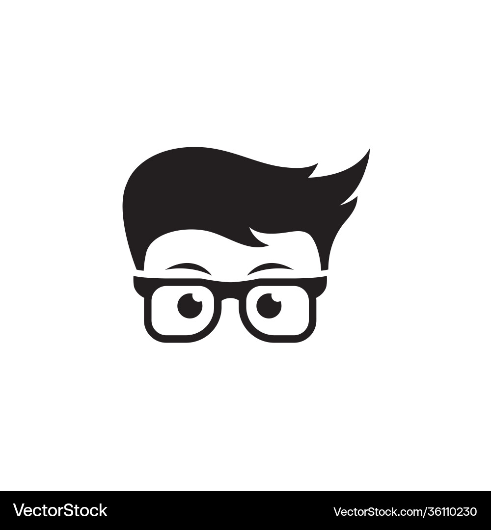 Geek boy icon design Geek boy icon design Vector Image