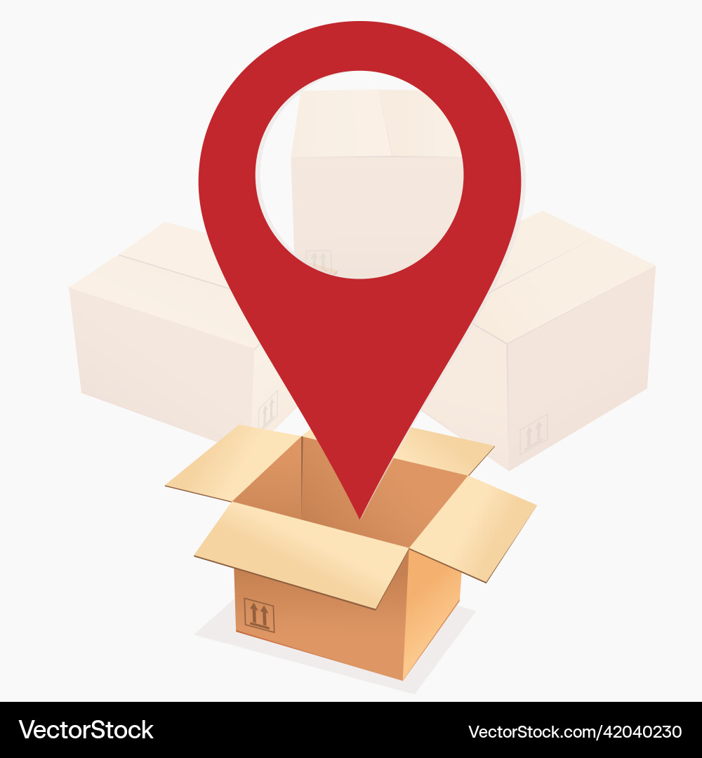 Gps location logistic package tracking icon Gps location logistic package tracking icon vector image