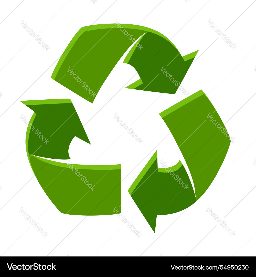 Green recycle symbol with three arrows arrow Green recycle symbol with three arrows arrow vector image