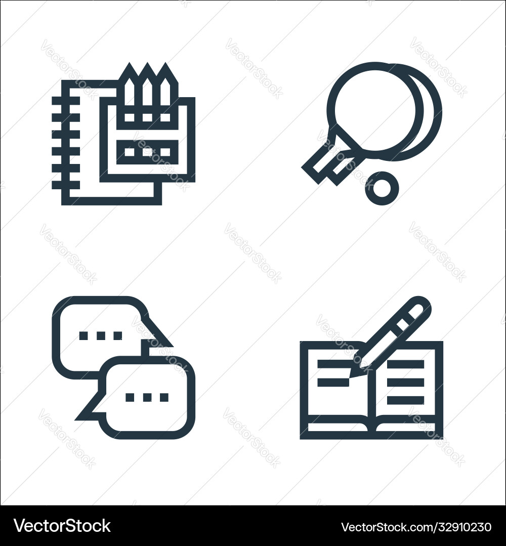 Hobbies line icons linear set quality Hobbies line icons linear set quality vector image