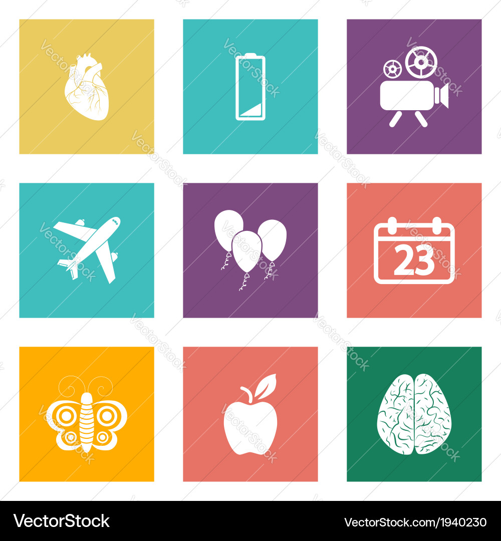 Icons for web design and mobile applications set 2 vector image