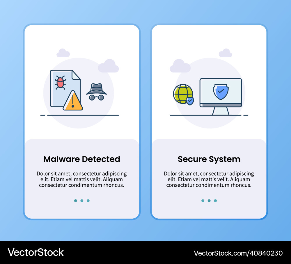 Internet security malware detected and secure Vector Image