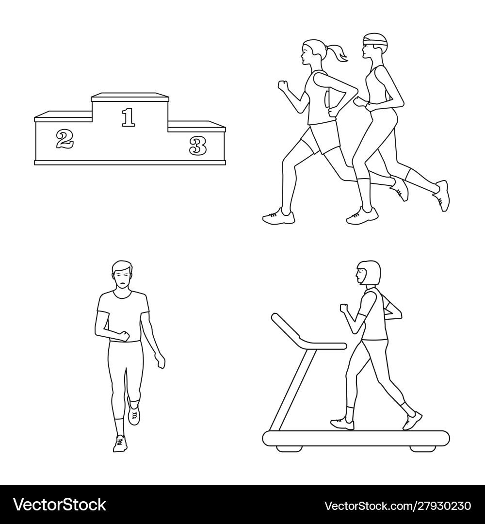 Isolated object exercise and sprinter symbol Isolated object exercise and sprinter symbol Vector Image