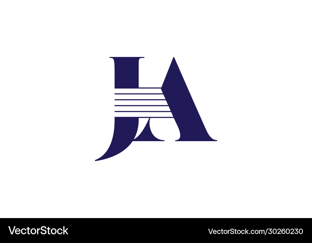 J a ja initial letter logo design template Vector Image