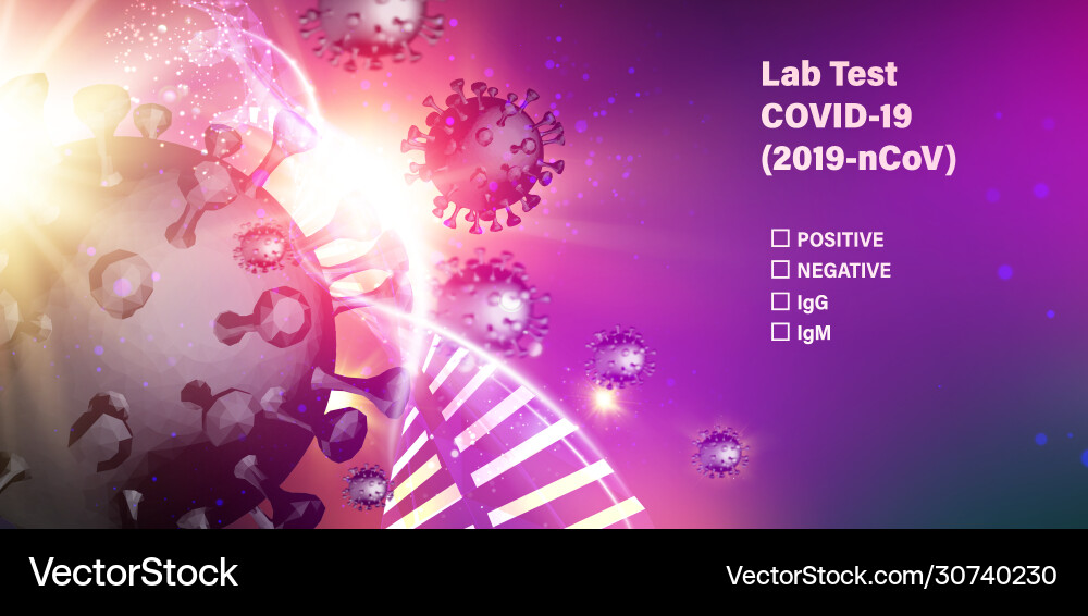 Lab test check list on covid-19 computer model Lab test check list on covid-19 computer model vector image