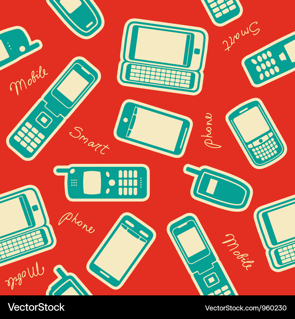 Mobile Device Pattern Background vector image