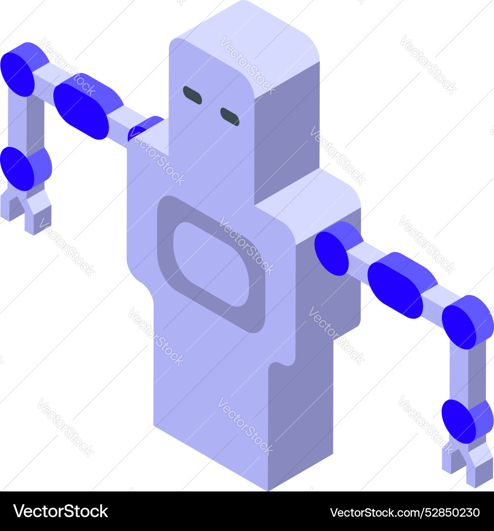 Modern robot operating with arms outstretched Modern robot operating with arms outstretched vector image