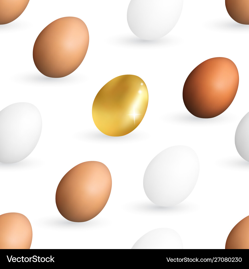 Realistic white and brown whole chicken eggs Realistic white and brown whole chicken eggs vector image