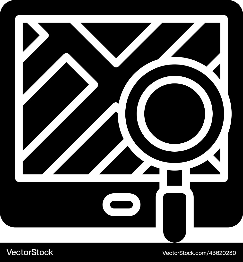 Route finding icon location map and navigation vector image