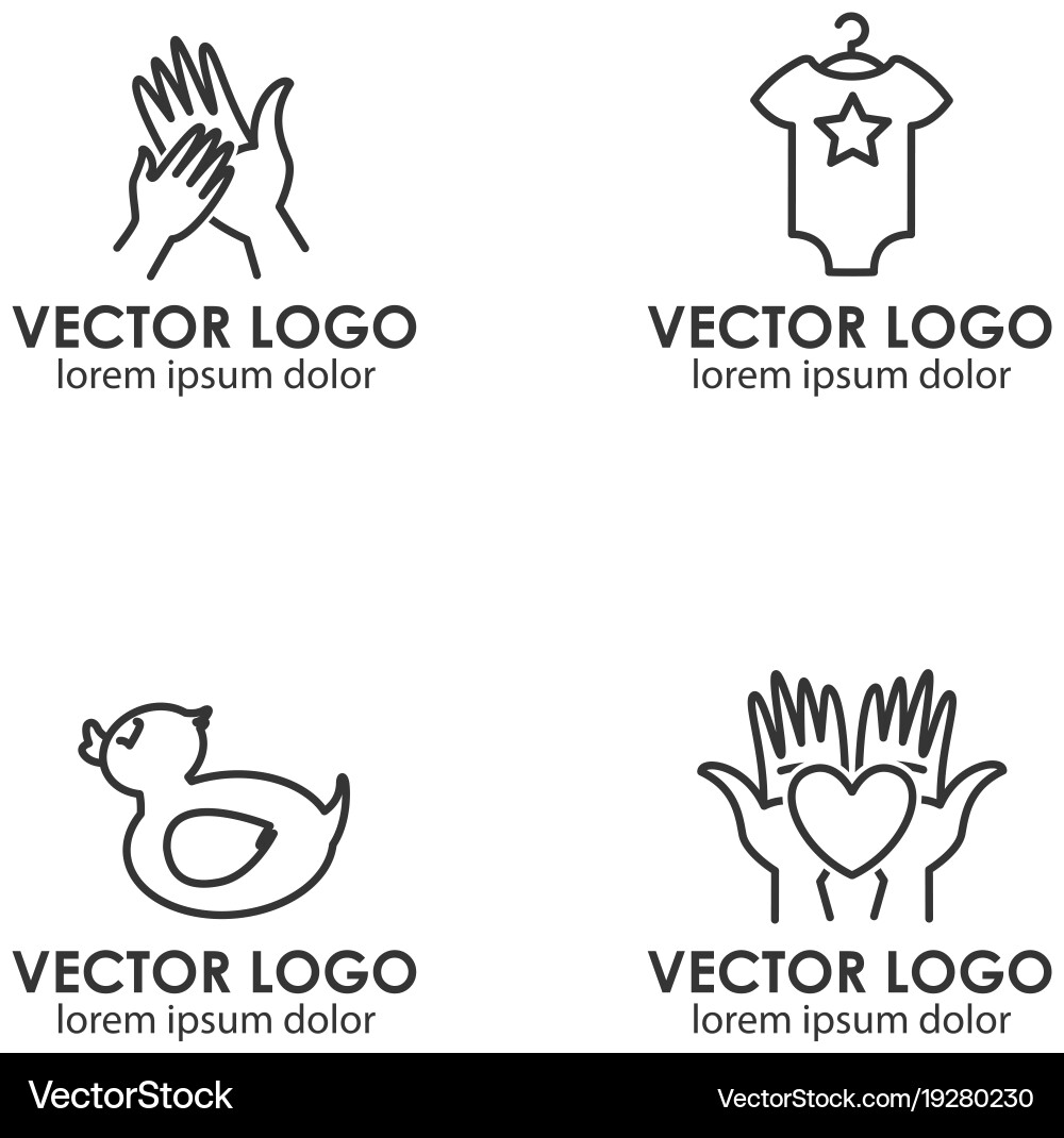 Set of logo design templates in linear style Vector Image