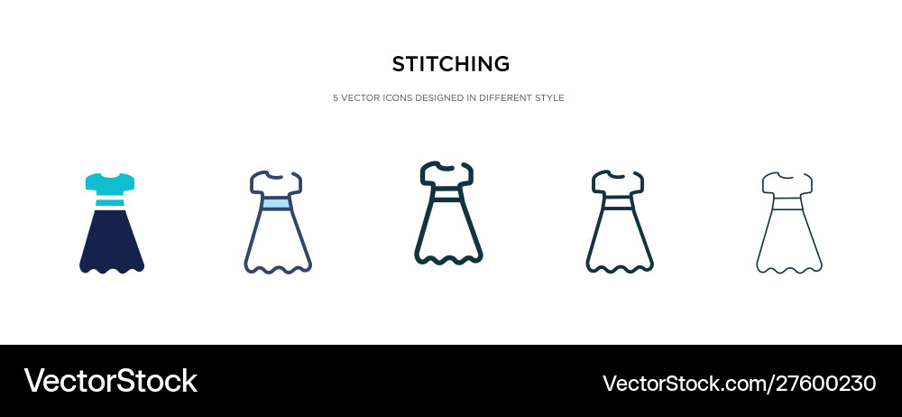 Stitching icon in different style two colored Stitching icon in different style two colored Vector Image