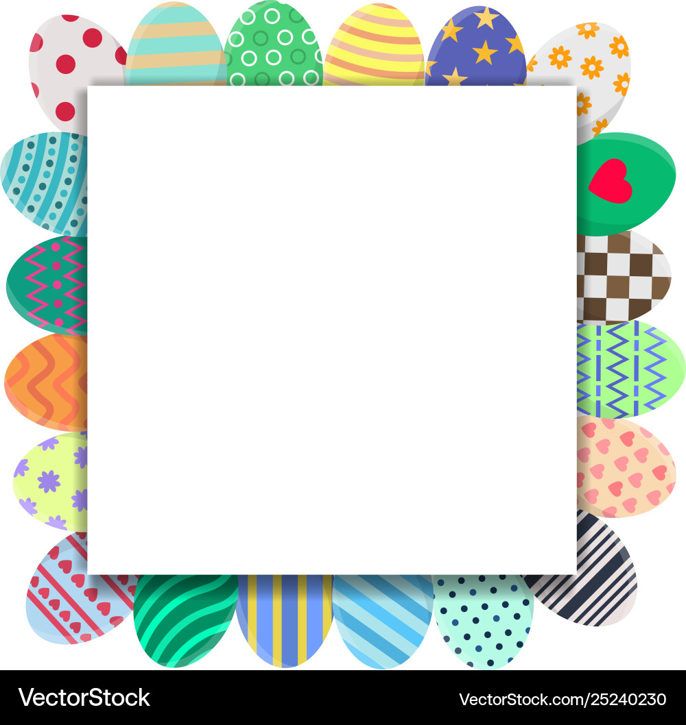 Template easter card with colorful eggs Royalty Free Vector
