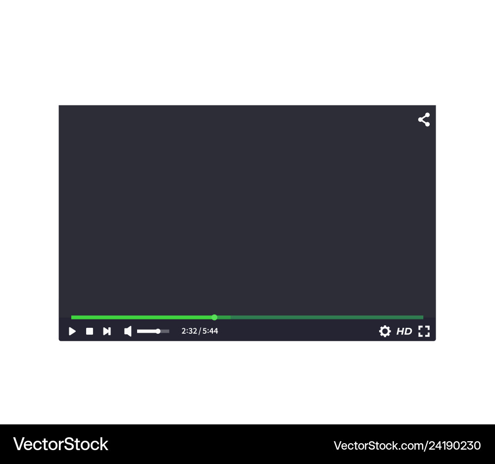 Video Player Interface - Modern UI Vector Image