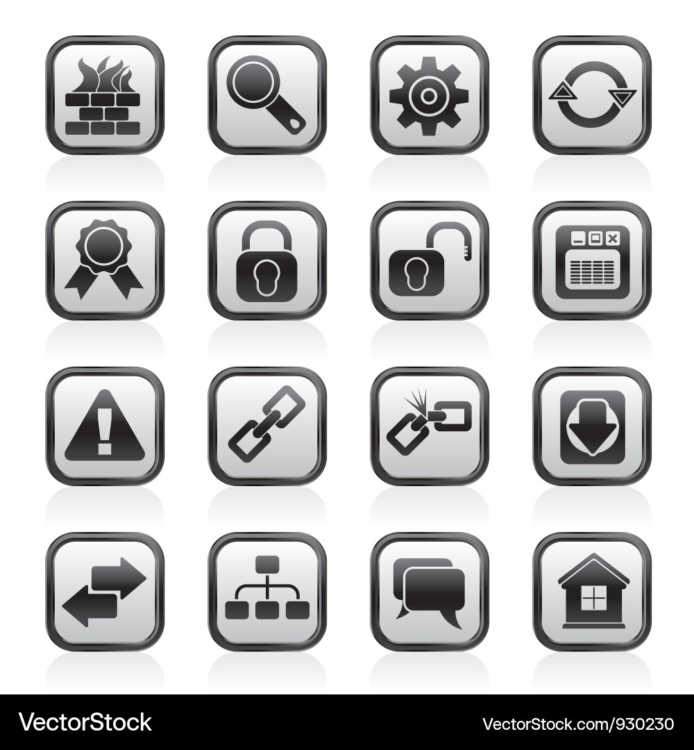 Website and Internet Icon Set Vector Image