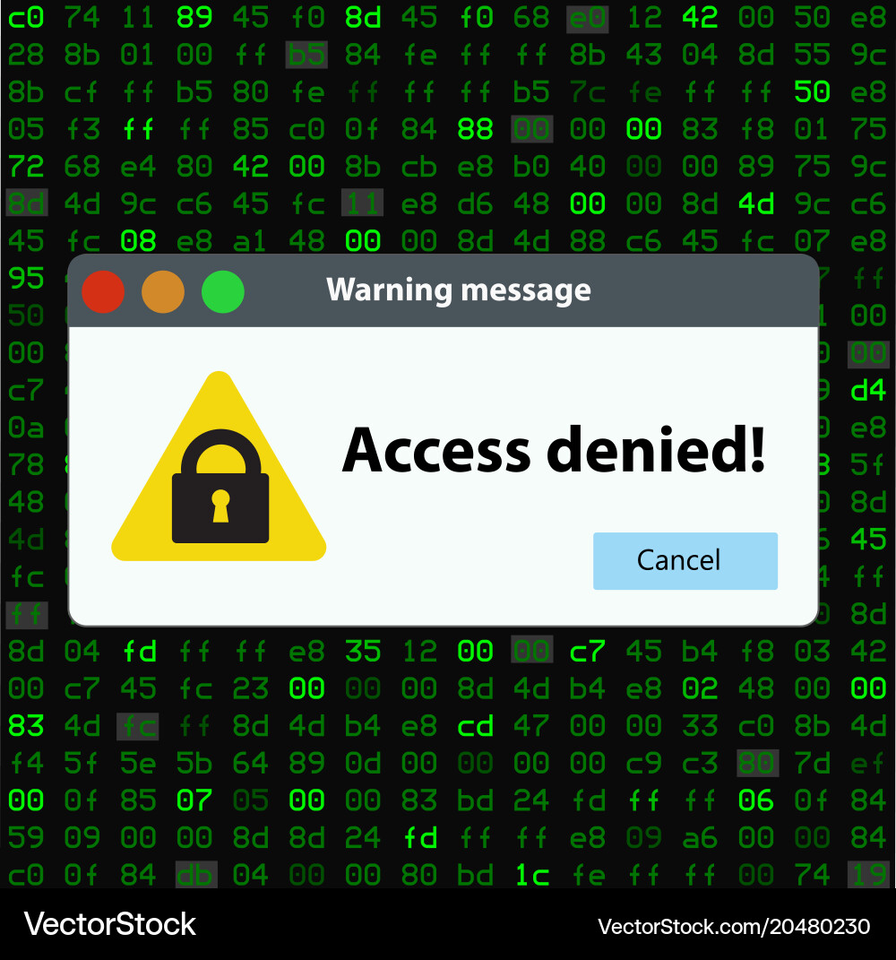 Zugriff verweigert Pop-up-Computersystem Fenster vektorbild