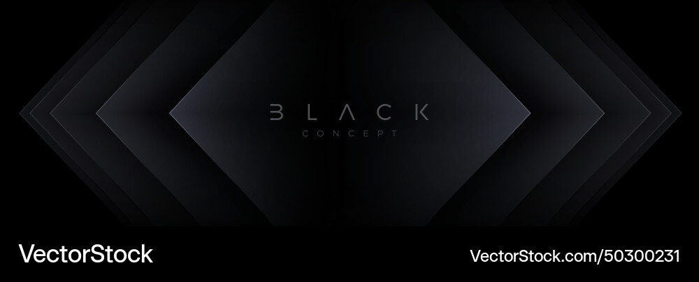 3D Layered Abstract Shape - Black Background Vector Image
