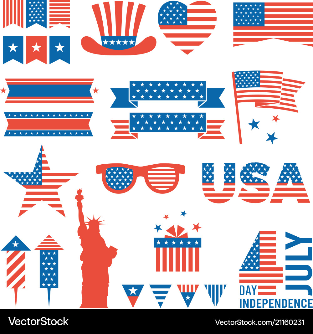 4th of July Celebration Elements vector image