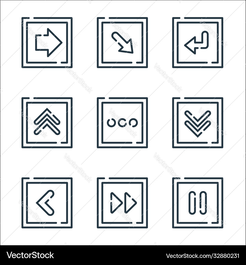 Arrow line icons linear set quality Vector Image