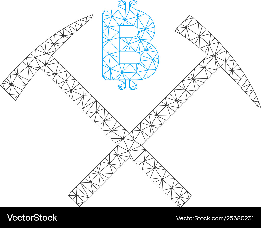 Bitcoin mining hammers mesh network model Bitcoin mining hammers mesh network model vector image