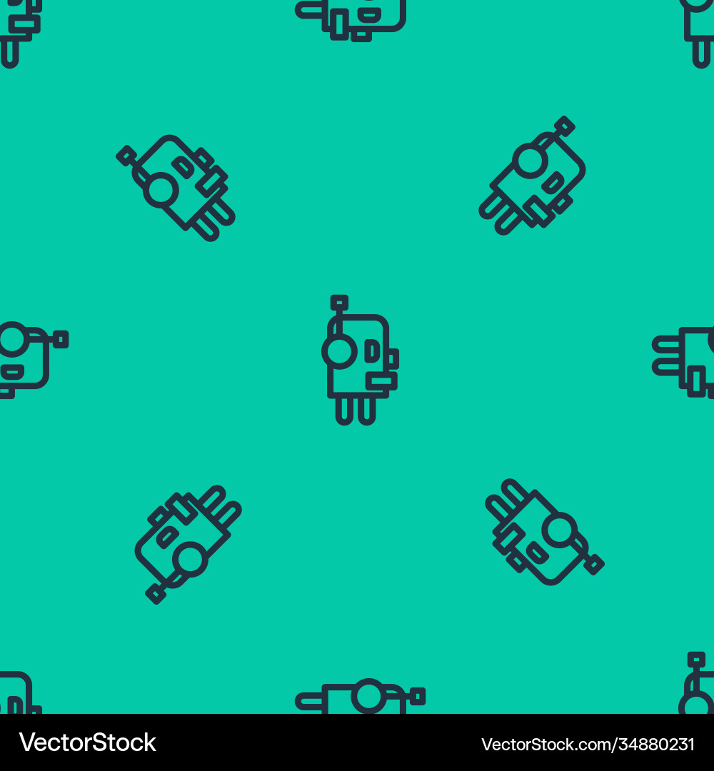 Blue line robot icon isolated seamless pattern Blue line robot icon isolated seamless pattern vector image