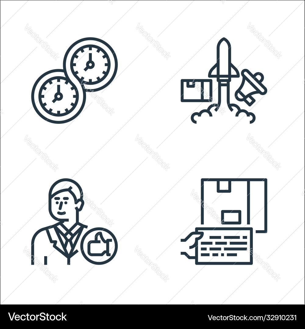 Branding line icons linear set quality Branding line icons linear set quality vector image