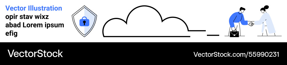 Cloud security concept with shield secure data Cloud security concept with shield secure data vector image
