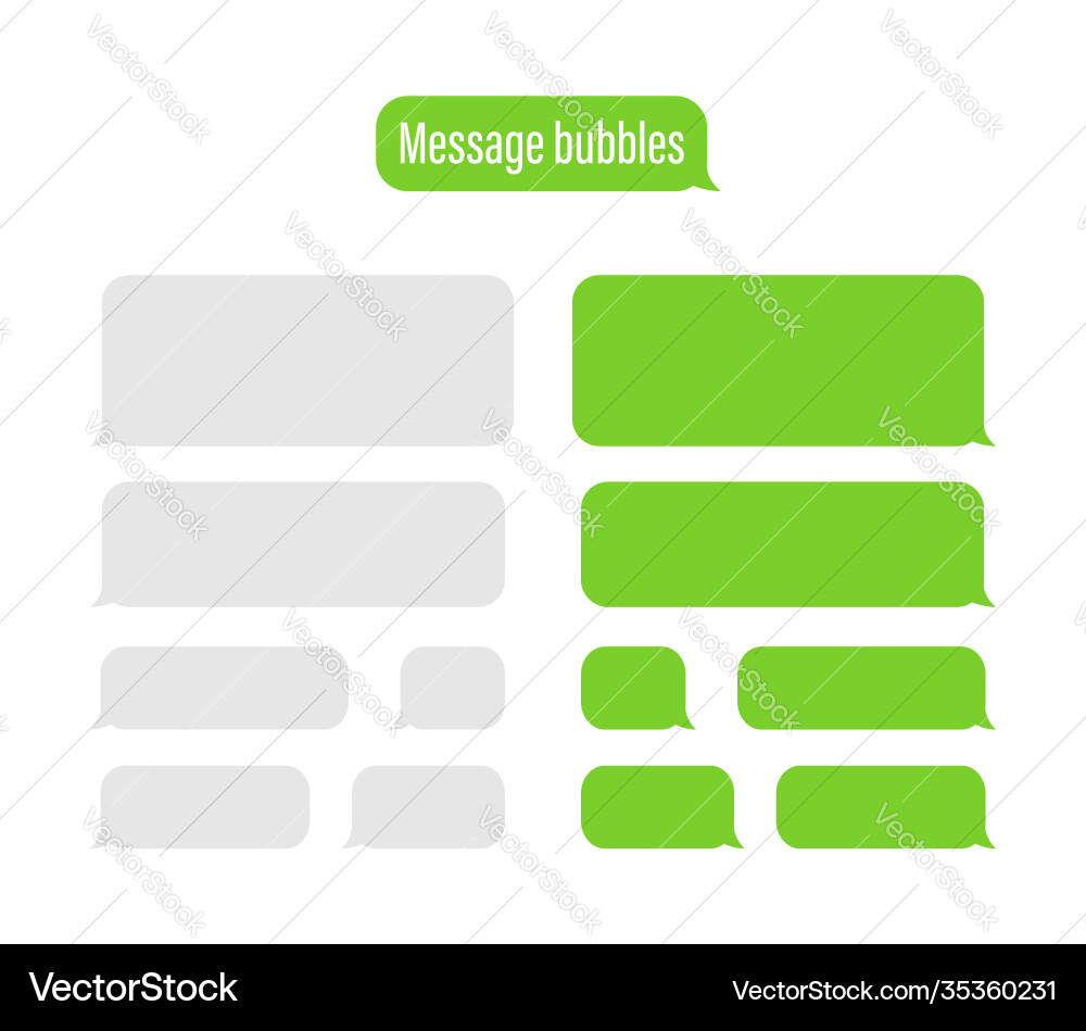 Flat messages bubbles chat interface message Flat messages bubbles chat interface message vector image