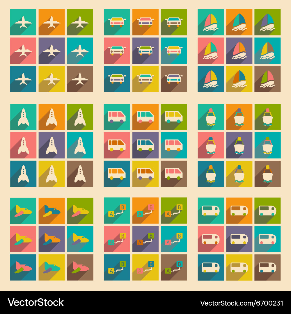 Flat with shadow concept and mobile application Vector Image