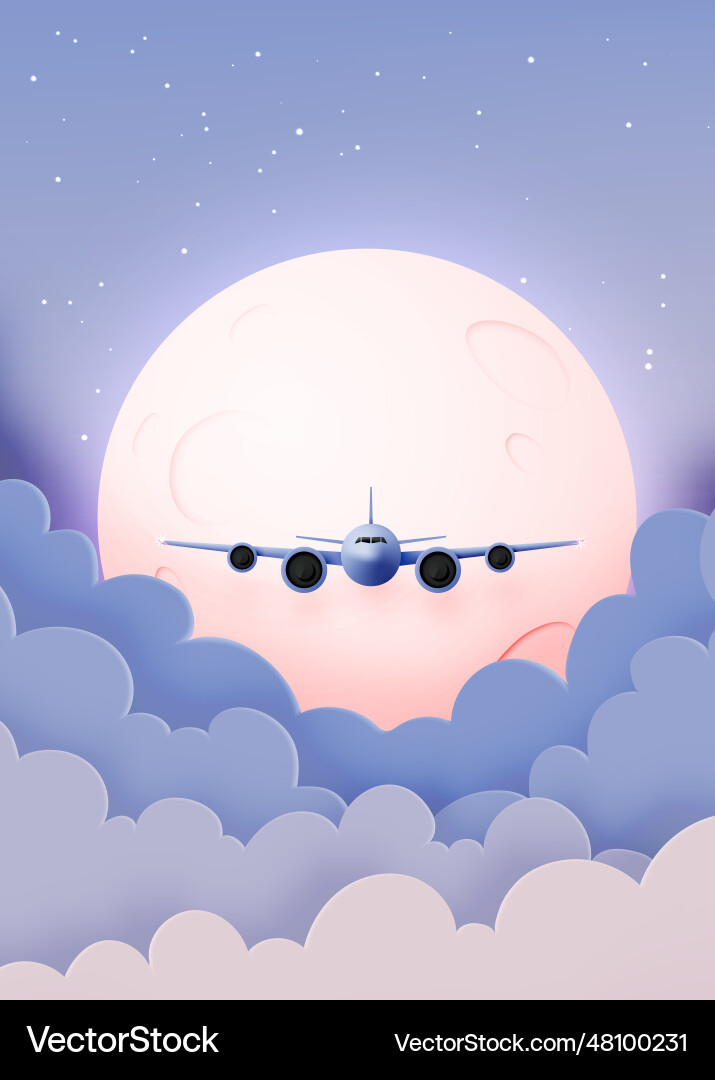 Flugzeugfensteransicht mit Nachtzeit Himmel Flugzeugfensteransicht mit Nachtzeit Himmel vektorbild