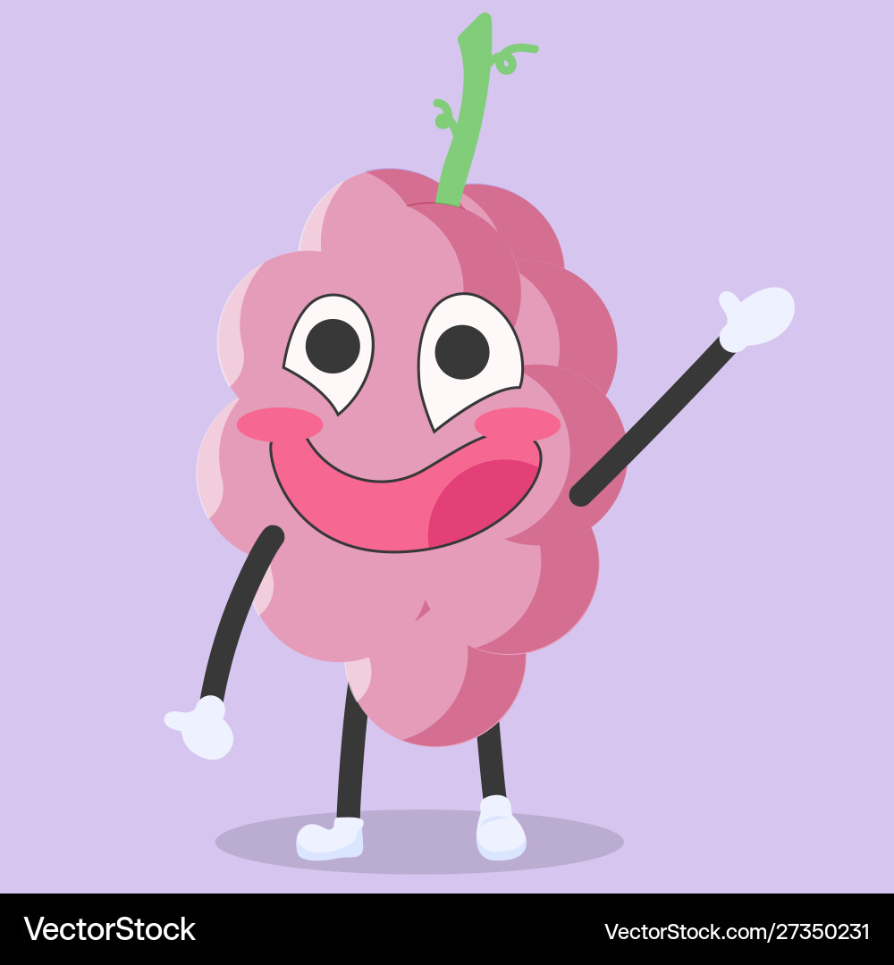 Funny grape characters waving Vector Image