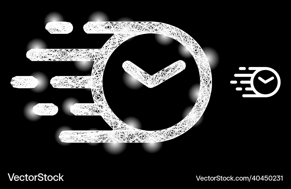 Glitter net mesh clock with light spots Glitter net mesh clock with light spots vector image