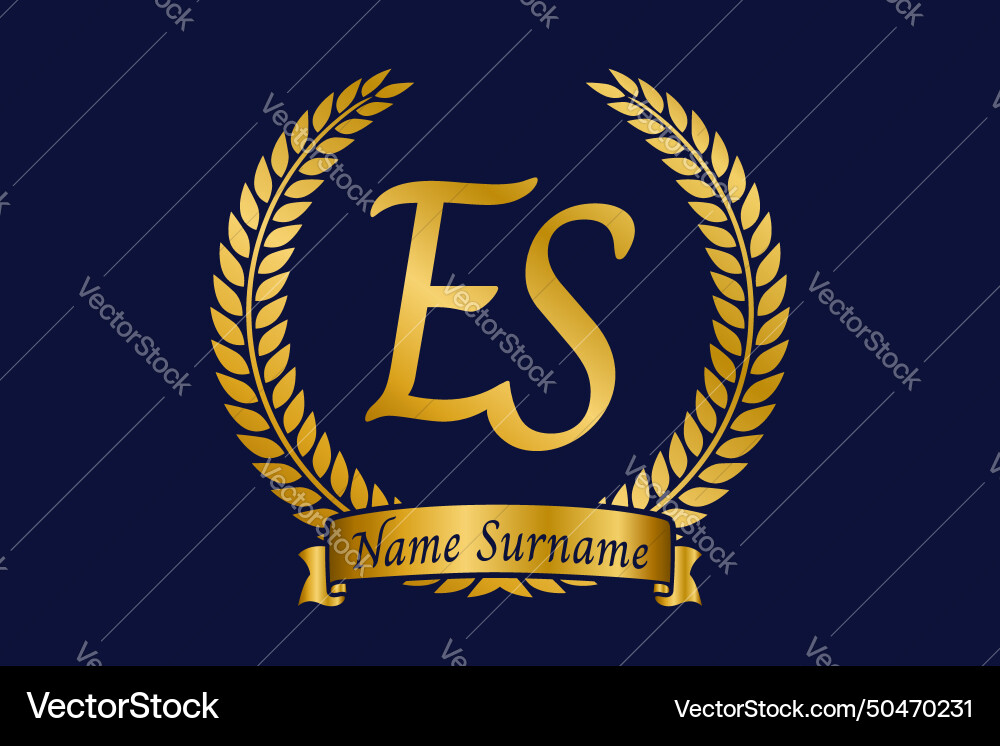 Initial letter e and s es monogram logo design Initial letter e and s es monogram logo design vector image