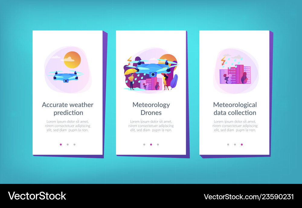 Meteorology drones app interface template Vector Image