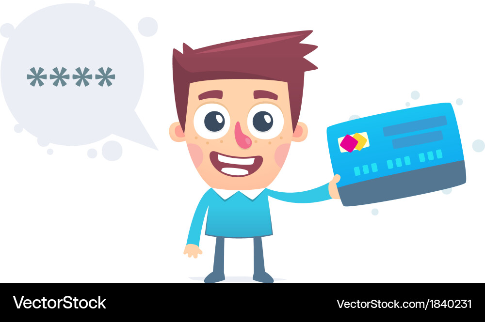 Pin code from the debit card Vector Image