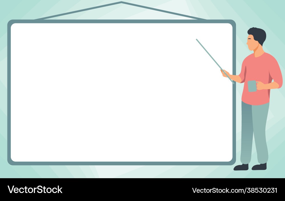School instructor drawing pointing stick on empty School instructor drawing pointing stick on empty vector image