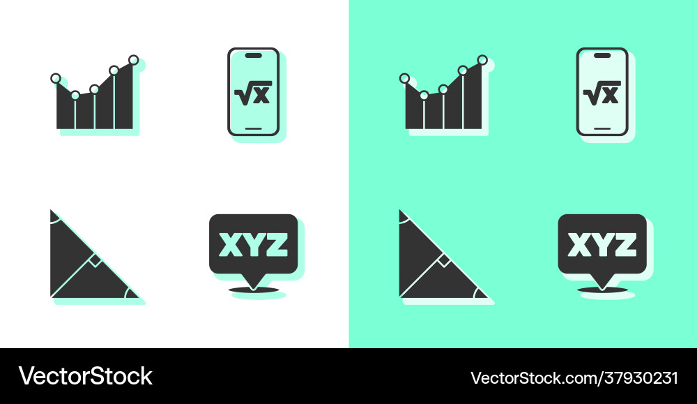Set xyz coordinate system graph schedule chart Set xyz coordinate system graph schedule chart vector image
