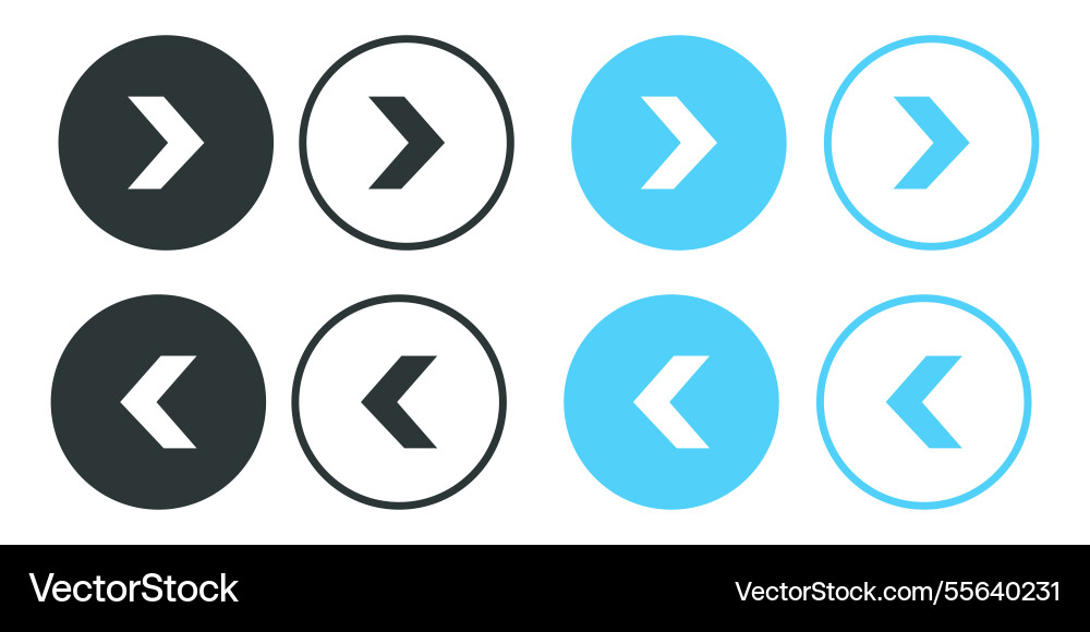 Swipe right and let arrow icon set Vector Image