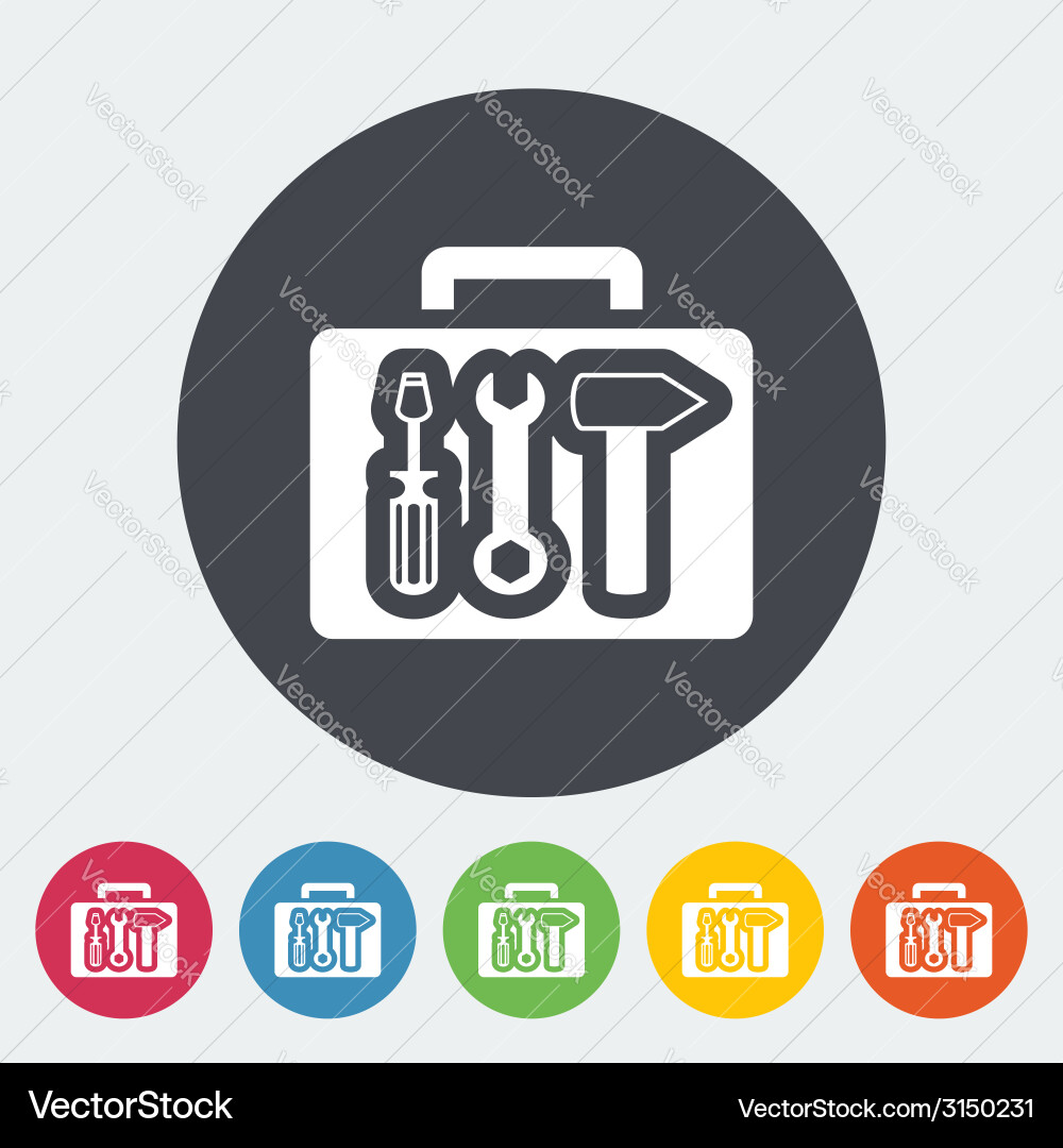 Tool box single icon vector image