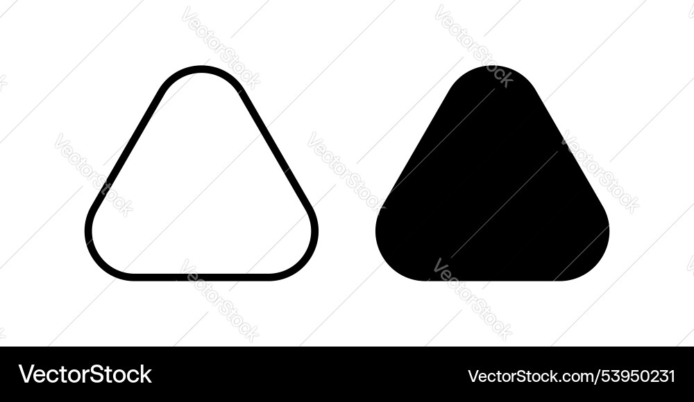 Triangular frame and shape with rounded corners Triangular frame and shape with rounded corners vector image