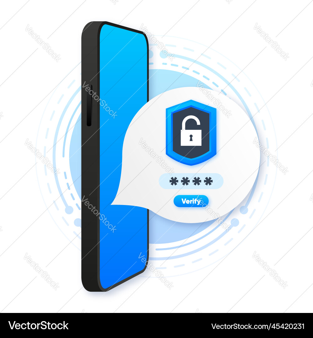 Two steps authentication verification code Two steps authentication verification code vector image