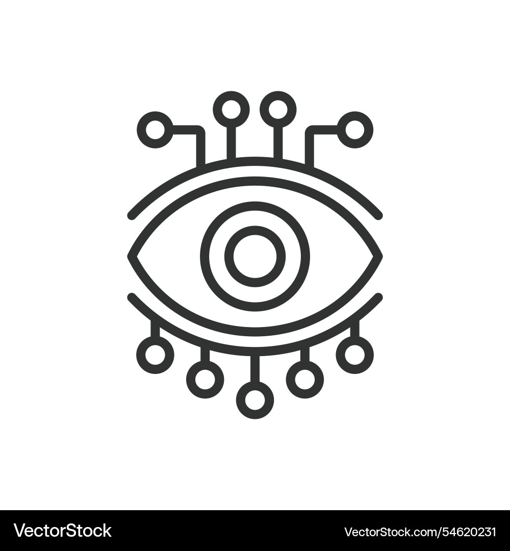 Visual-Chip-Icon im Liniendesign Vektorbild