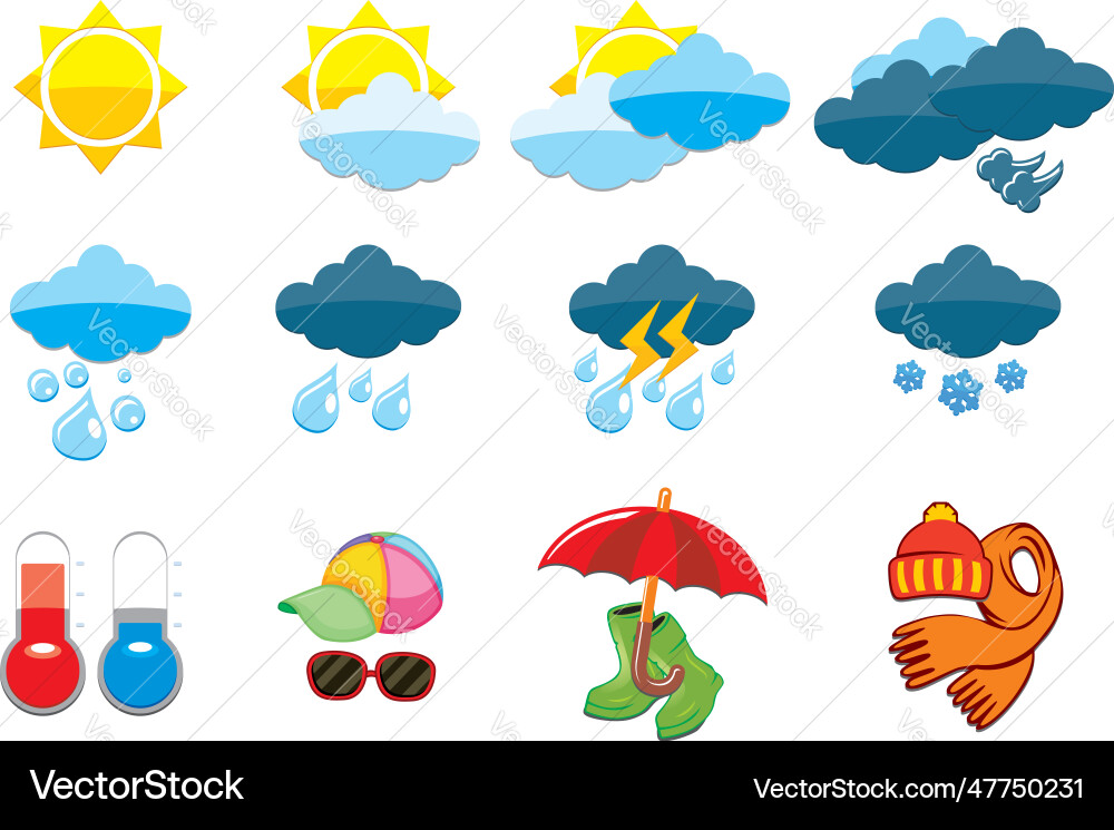 Weather icon set Weather icon set Vector Image