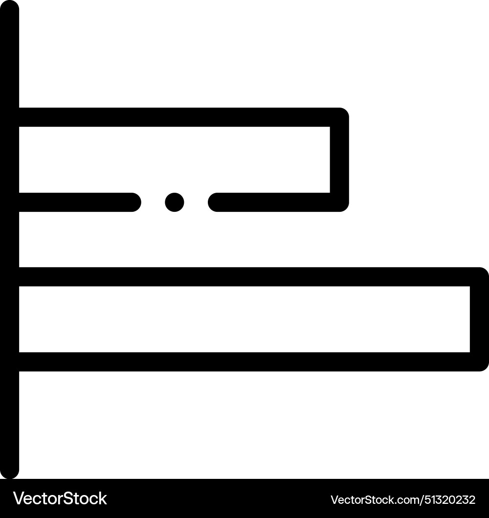 Align left icon thin linear style design isolated Align left icon thin linear style design isolated vector image