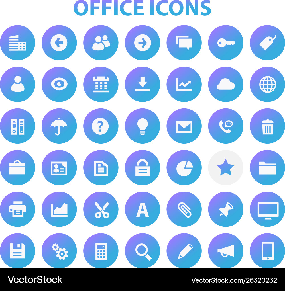 Big ui ux and office icon set Big ui ux and office icon set vector image