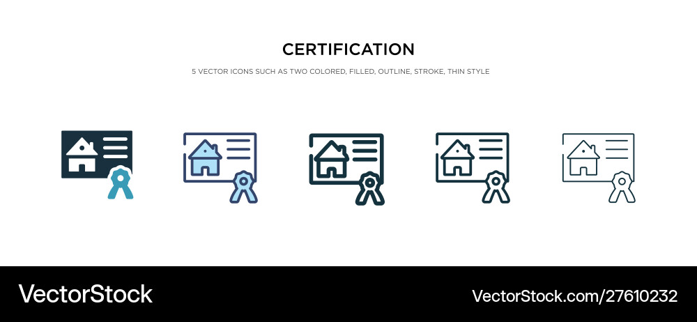 Certification icon in different style two Certification icon in different style two vector image