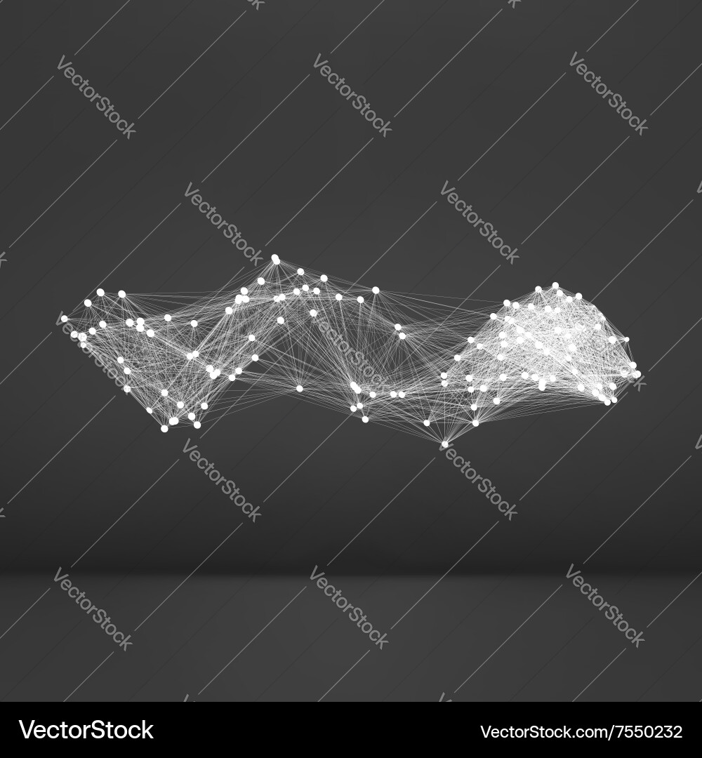 Connection structure wireframe vector image