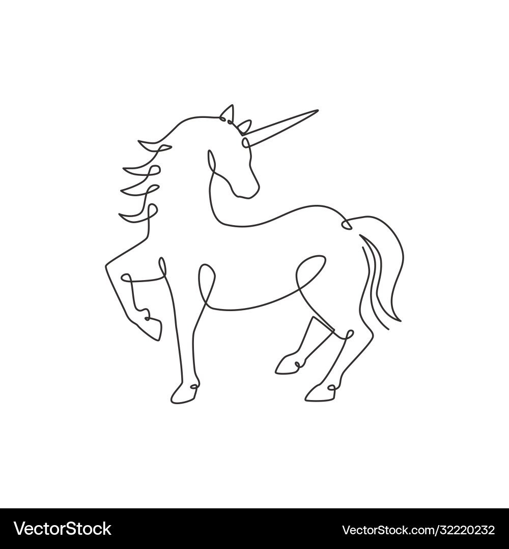 Continuous Line Unicorn vector image