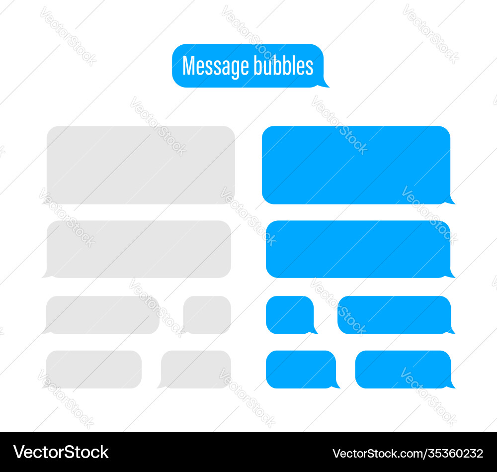 Flat messages bubbles chat interface message Flat messages bubbles chat interface message vector image