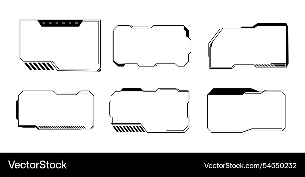 Futuristische Hud Frames Grenzen Textfeld Spiel Menü Futuristische Hud Frames Grenzen Textfeld Spiel Menü vektorbild
