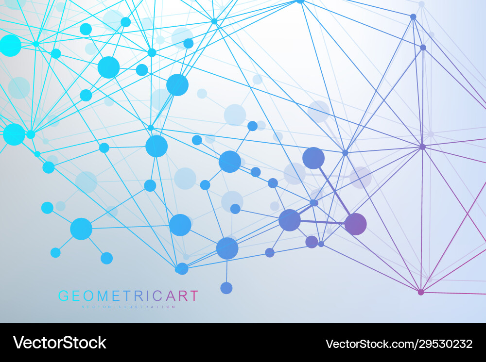 Geometric abstract background with connected line Vector Image